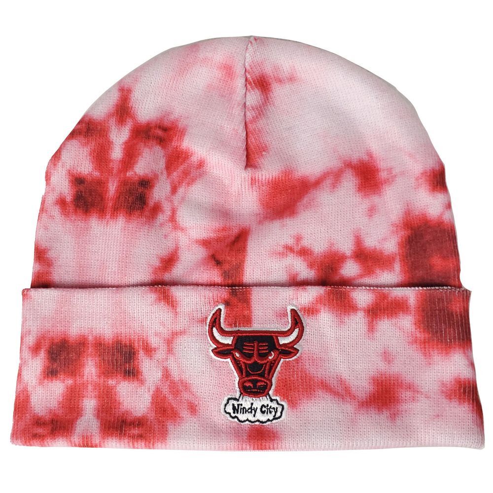 Chicago Bulls Mitchell & Nessβ NBA Knit Hat Beanie Cap 3D Logo Tie Dye Red New